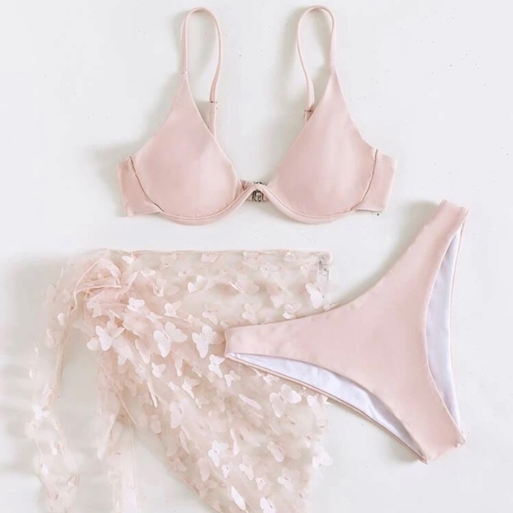 Brand new light pink bikini with cover up